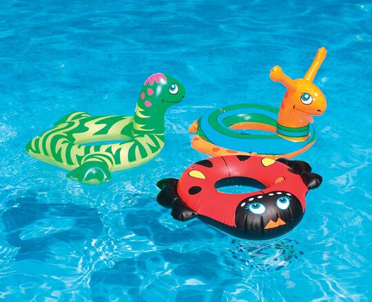 Swim Central 24" Inflatable Orange & Blue Snail Swimming Pool Tube Ring Float